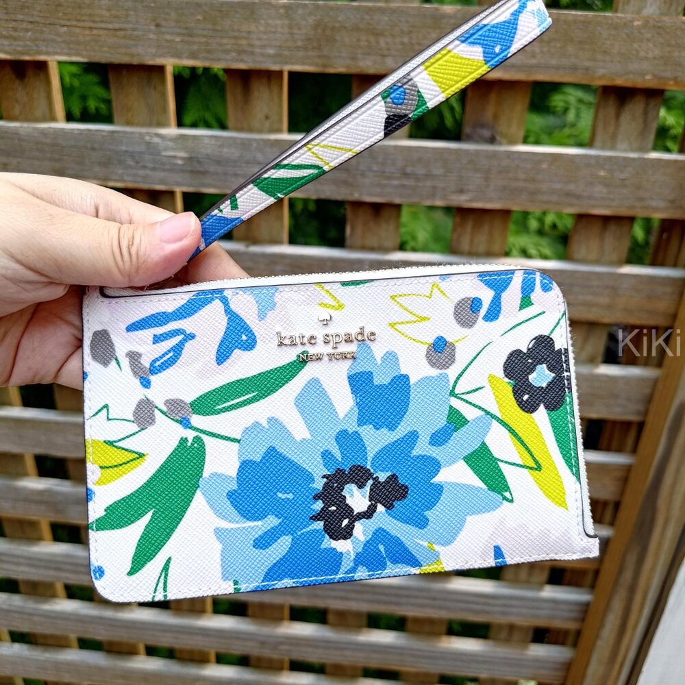 Kate Spade Lucy Floral Small L-Zip Wristlet KK935